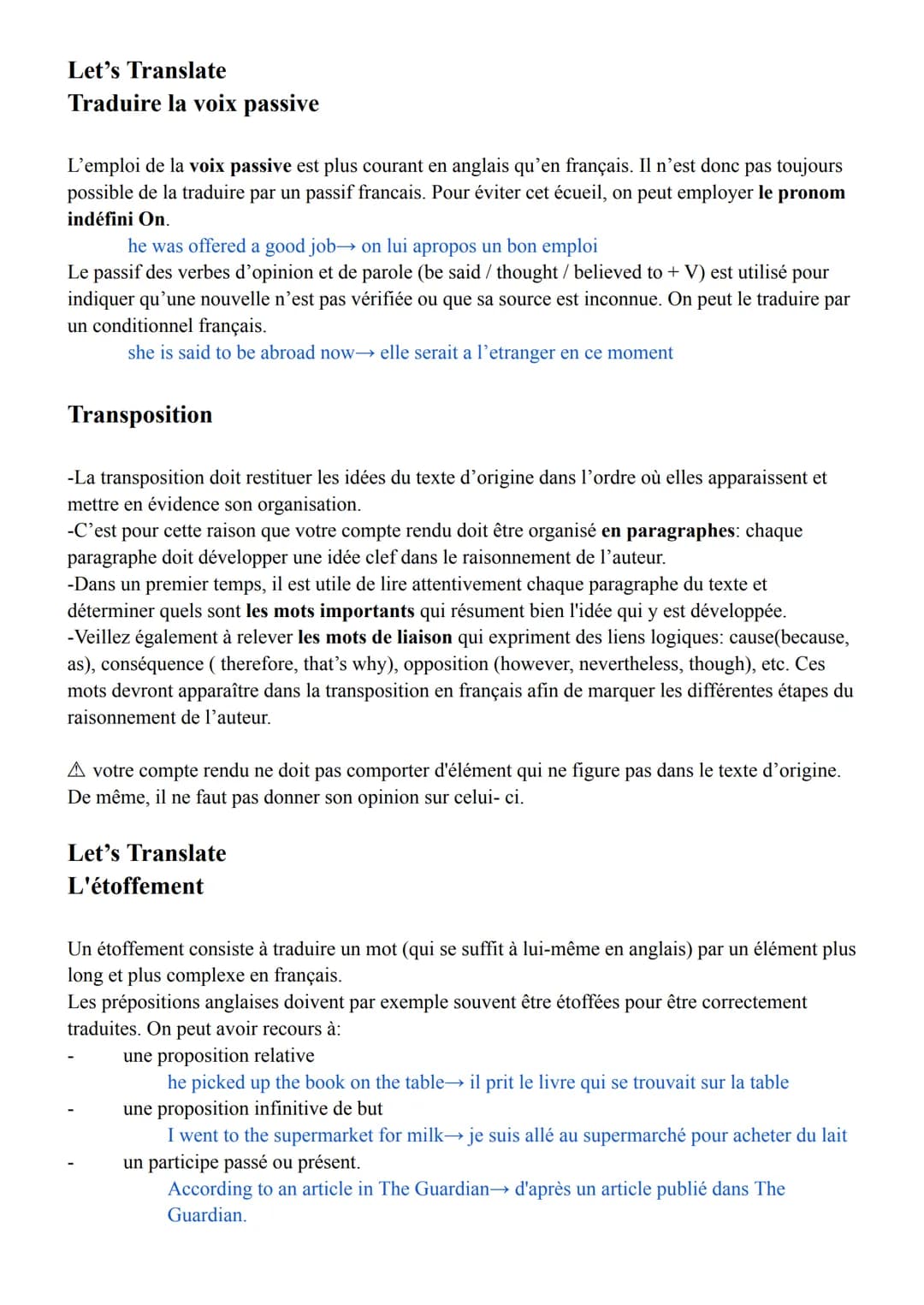 Let's Translate
Traduire la voix passive
L'emploi de la voix passive est plus courant en anglais qu'en français. Il n'est donc pas toujours
