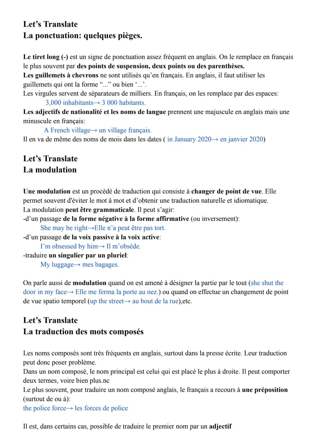 Let's Translate
Traduire la voix passive
L'emploi de la voix passive est plus courant en anglais qu'en français. Il n'est donc pas toujours
