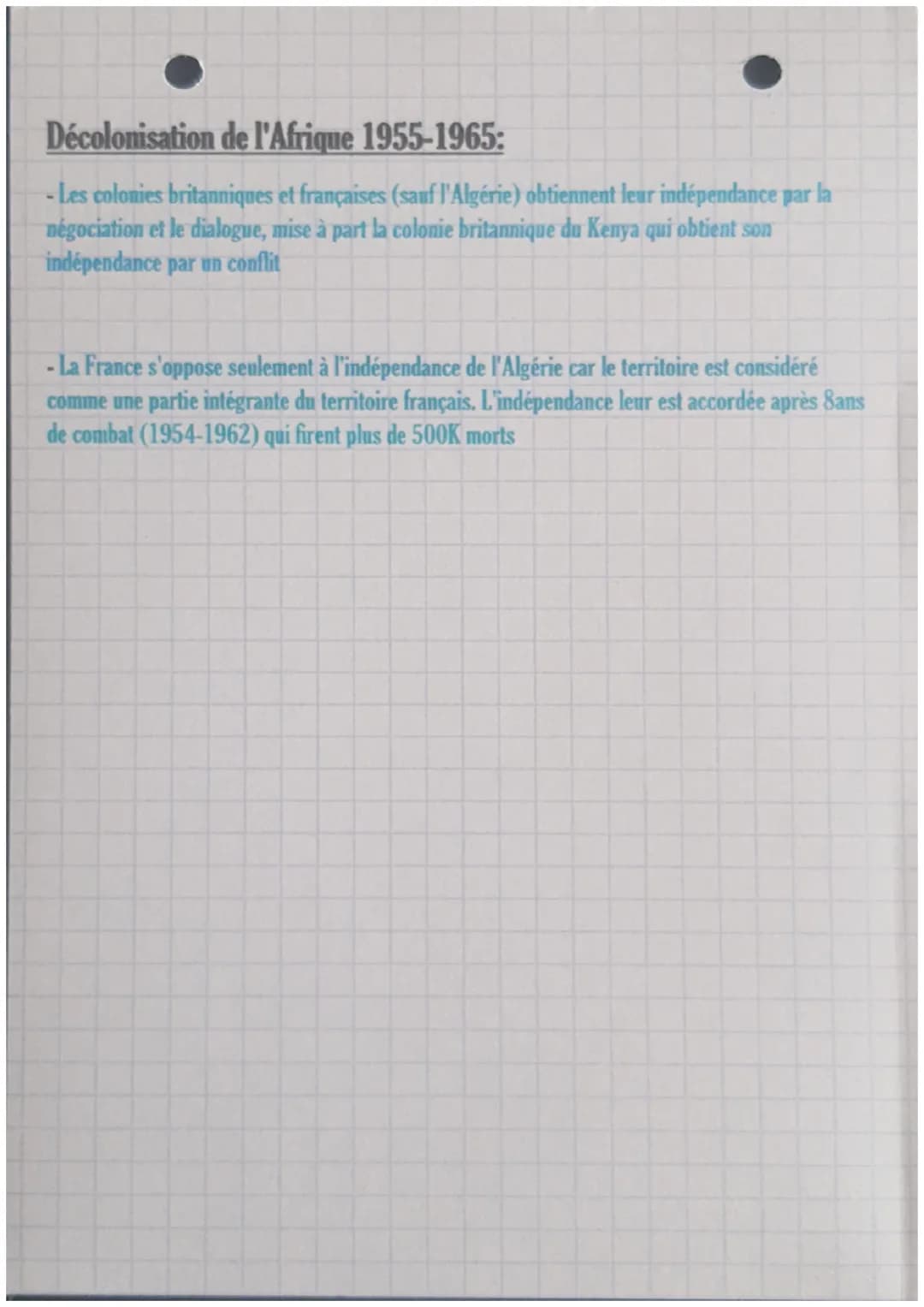 Histoire:
Chap. 5: Indépendances et construction de nouveaux états
- A la fin de la WW2, les métropoles européennes sont affaiblies économiq