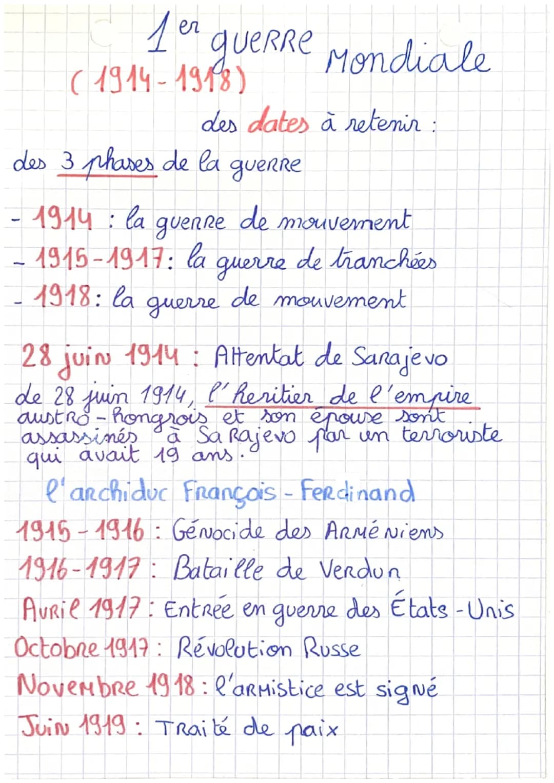 1er queRRe Mondiale
(1914-1918)
des dates à retenir.
des 3 phases de la gueRRe
- 1914: la guerre de mouvement
-1915-1917: la
de tranchées
19