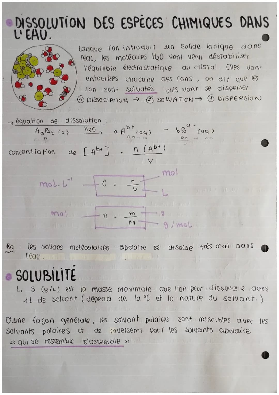 Chapitre 4 DE LA COHES® A LA SOLUBI-
D'ESPECES CHIMIQUE
COHESION D'UN SOLIDE
solide ionique
NT
S+ & 6+8)(8+
4
=
du fait des charges 4, chaqu