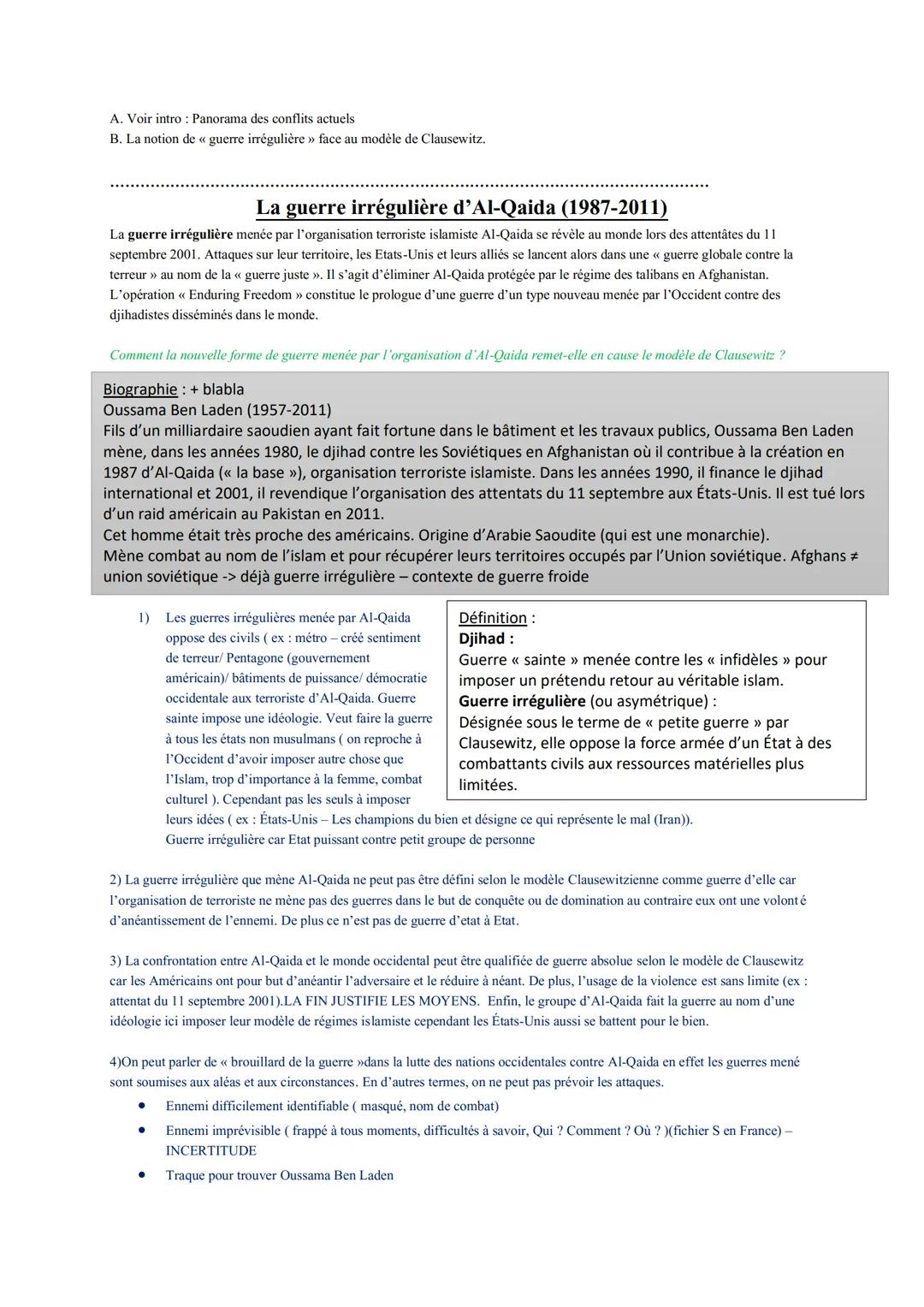 Thème 2 Faire la guerre, faire la paix : formes de conflits et modes de résolution.
Objectifs :
➜ Comprendre les logiques des affrontements 