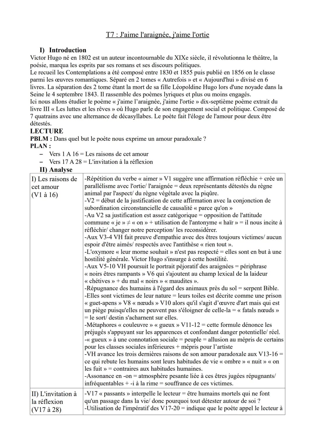 I)
Introduction
Victor Hugo né en 1802 est un auteur incontournable du XIXe siècle, il révolutionna le théâtre, la
poésie, marqua les esprit