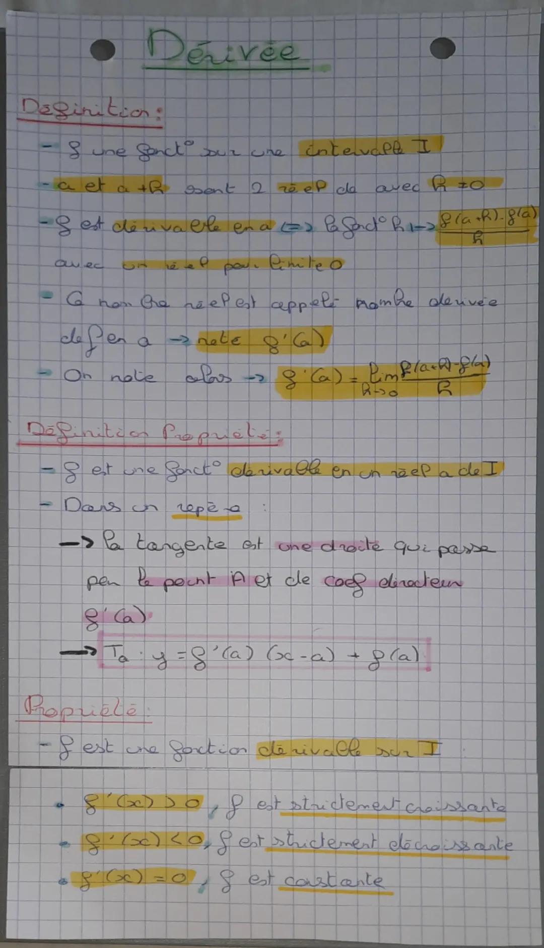 Dérivés 1ere et Term