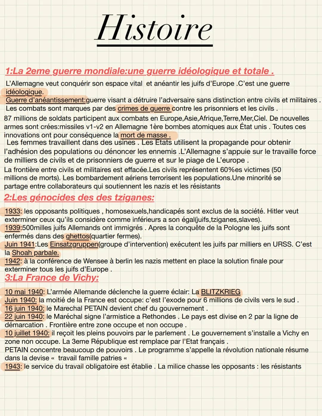 Histoire
1:La 2eme guerre mondiale:une guerre idéologique et totale.
L'Allemagne veut conquérir son espace vital et anéantir les juifs d'Eur