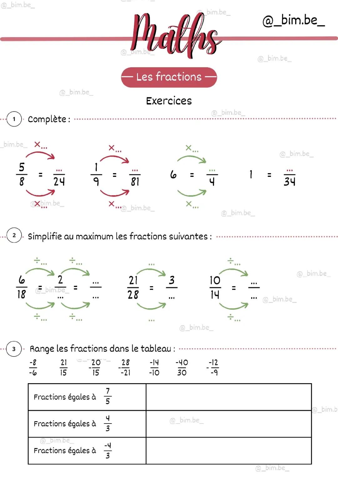 Apprendre à Simplifier les Fractions et Comparer Celles de Même Dénominateur !