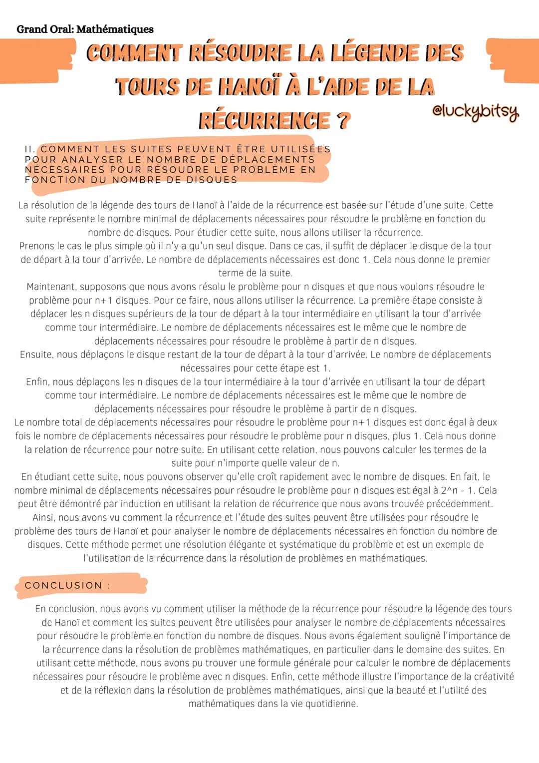 
<h2 id="commentrsoudrelalgendedestoursdehanolaidedelarcurrence">COMMENT RÉSOUDRE LA LÉGENDE DES TOURS DE HANOÏ À L'AIDE DE LA RÉCURRENCE ?<