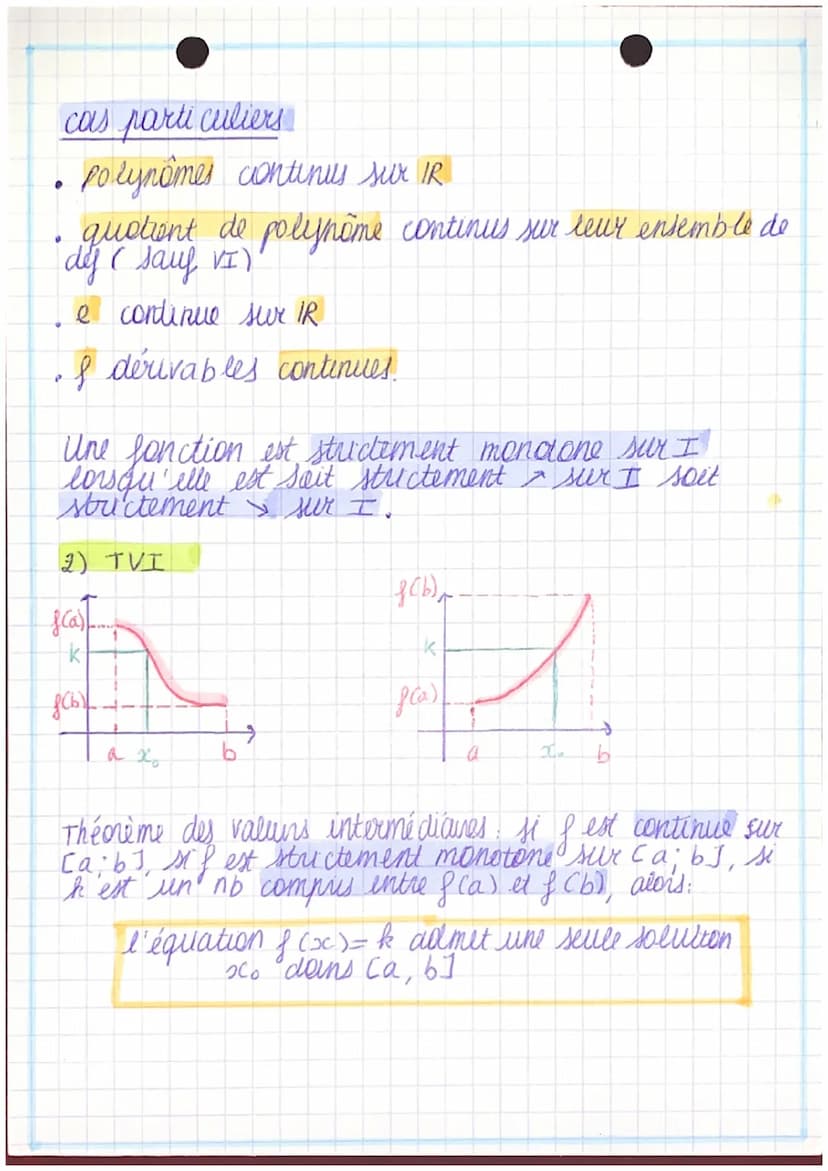 CONTINUITE
1) définition de la continuité
La notion de continuité sert à savoir si l'on peut traar
la courbe representative d'une fonction s