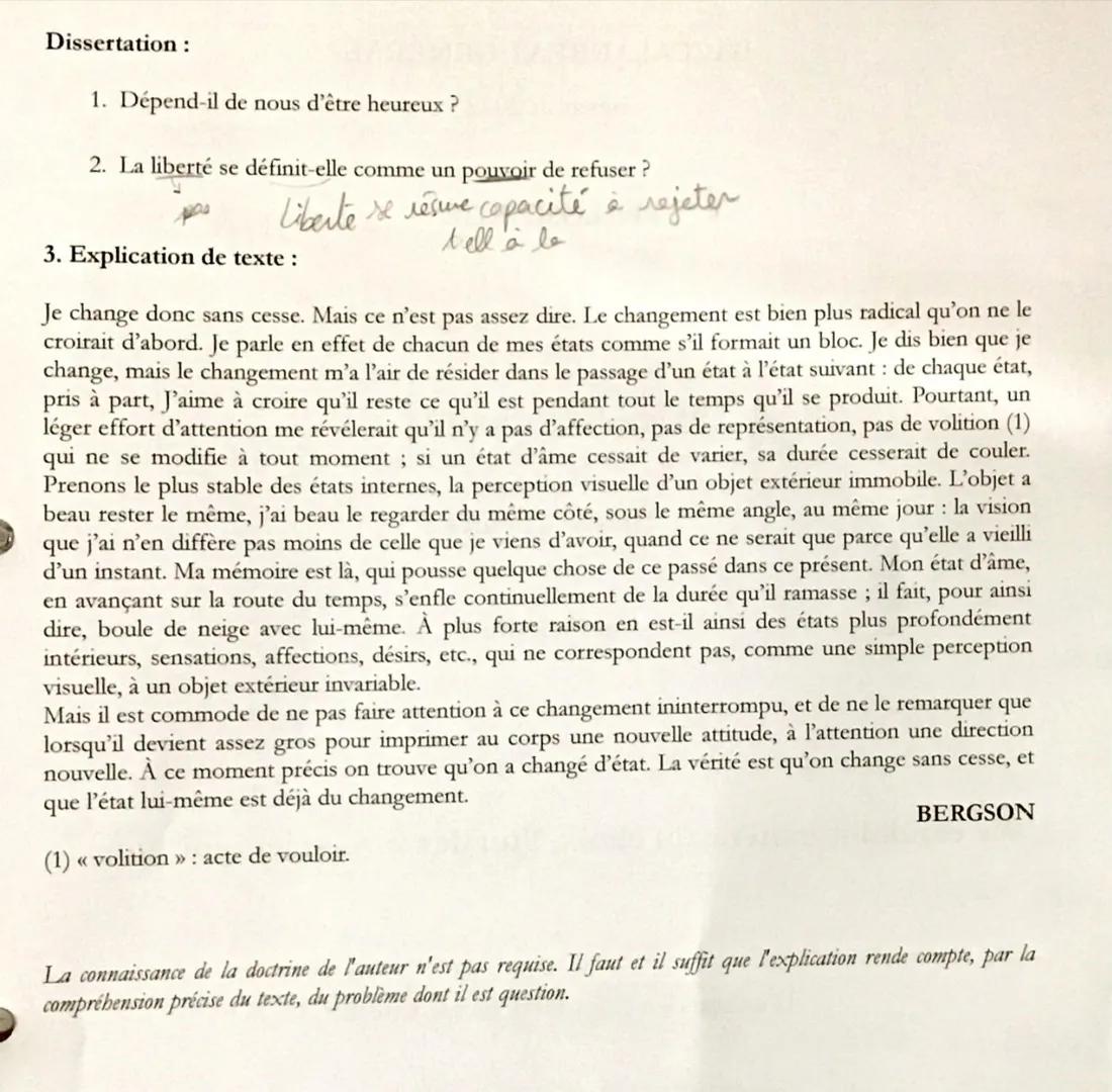 BACCALAURÉAT GÉNÉRAL
Session 2022
PHILOSOPHIE
Mercredi 2 février 2022
Durée: 4 heures
Coefficient : 2
Le candidat traitera, au choix, l'un d