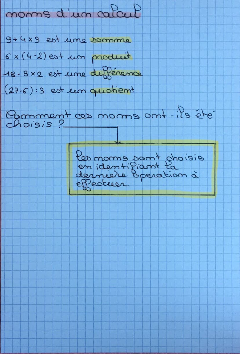 Les priorités opératoires
mathématiques
Comment faire ce calcul? A=2 +8 X 3
A = 2+8X3₁
A = 2 + 24
A = 26
Le résultat est dome 26.
Bilam: On 