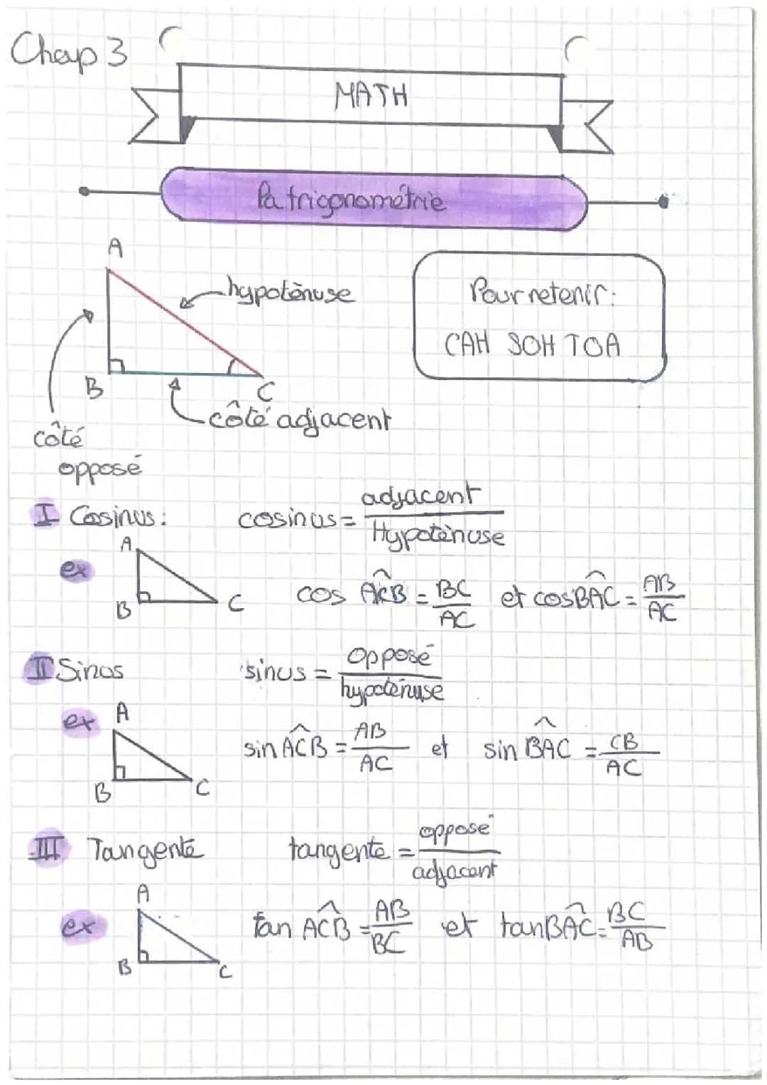 Trigonométrie maths