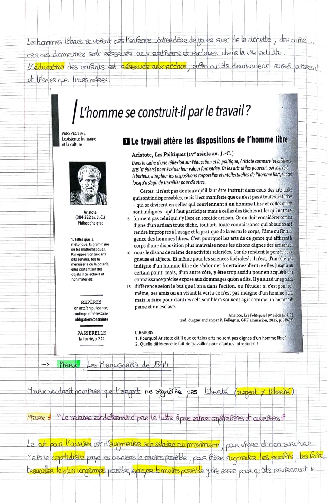 Amorce
Notion 4-
Le Travail
=> Le travail nous Rend-il libre?
→> Arbeit macht free- le travail Rend librie
explication
=
cette citation est 