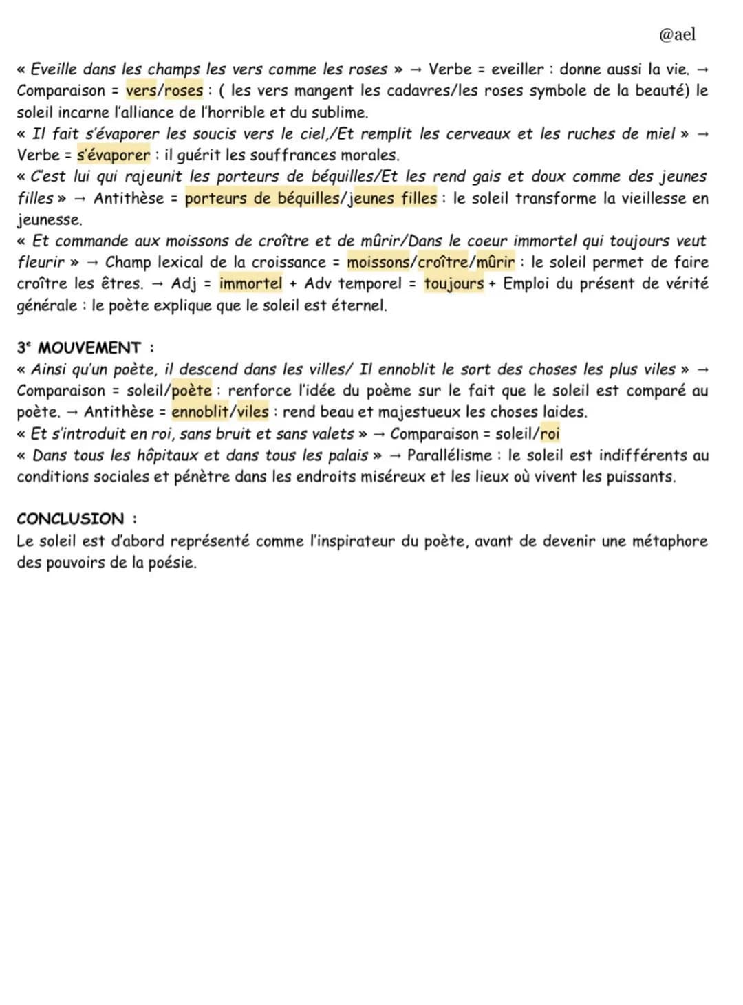 @ael
<< Eveille dans les champs les vers comme les roses » → Verbe eveiller donne aussi la vie.
Comparaison vers/roses: (les vers mangent le