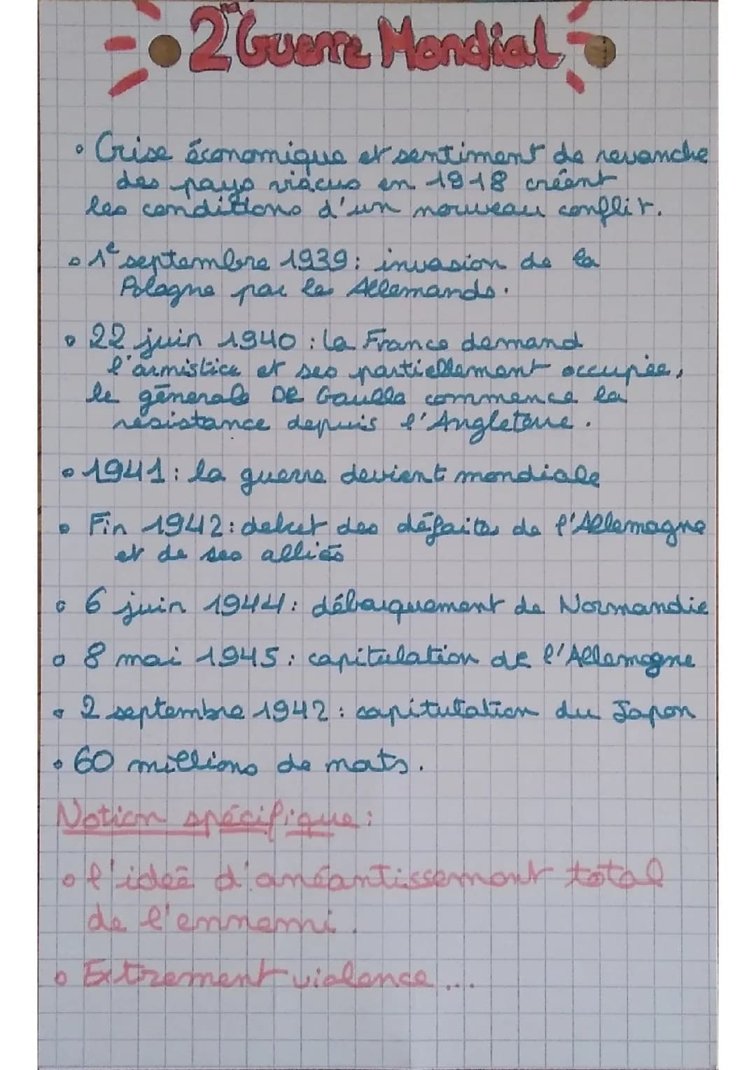 2 guerre mondiale résumé 