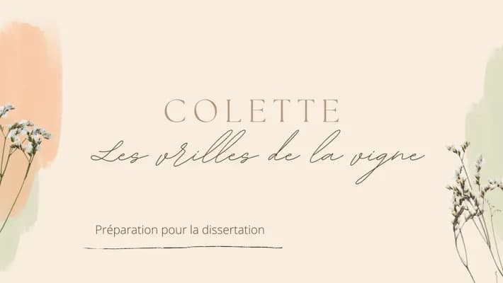 Know Colette, préparation à la dissertation  thumbnail