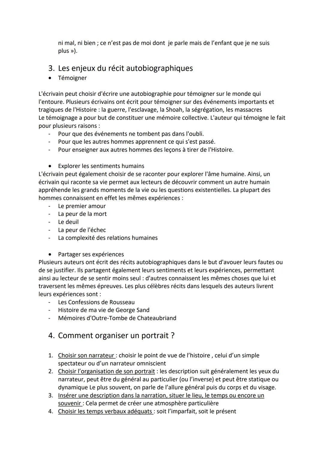 Fiche révision séquence 1 : Se
présenter- Se raconter
1. introduction séquence : le portrait/autoportrait
Définition portrait : représentati