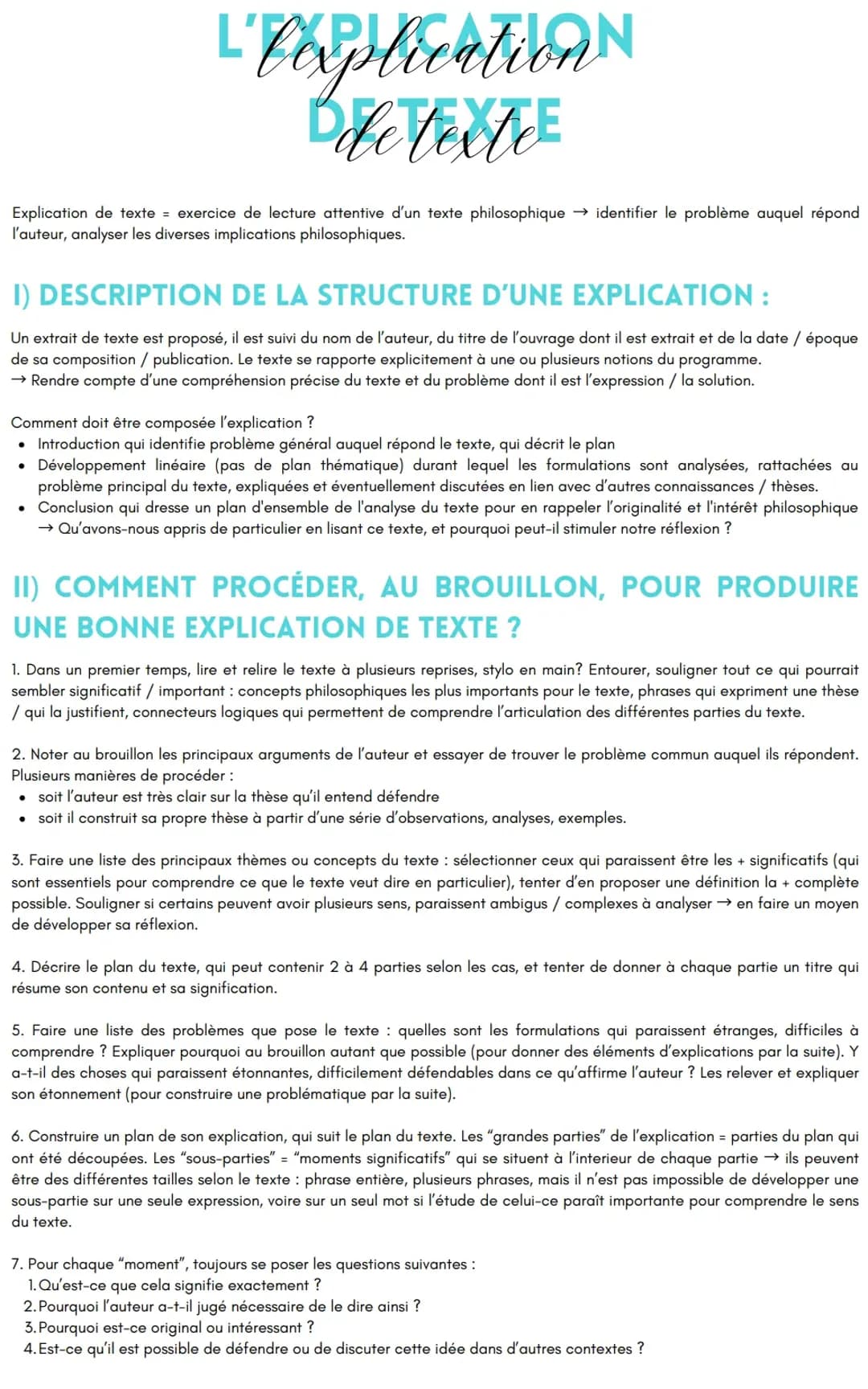 L’explication de texte philosophique 