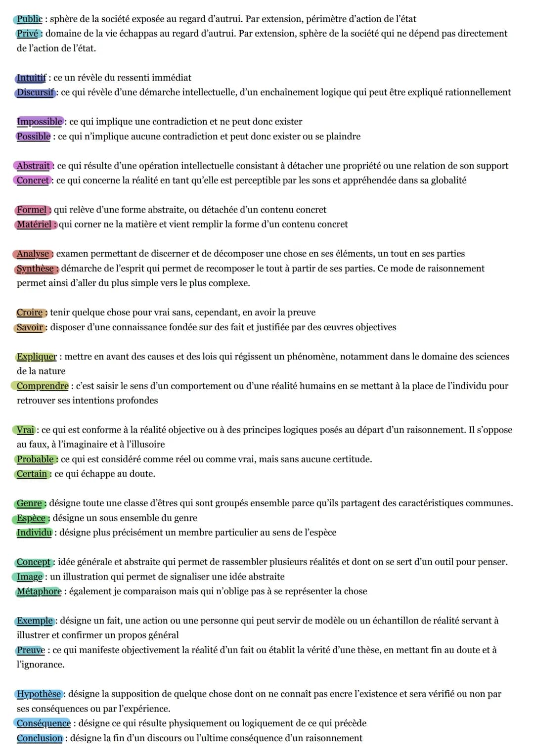 Reperes philosophiques
Universel pour tout le monde
Général pour une majorité
Particulier pour une minorité
Singulier une seule personne
Ide