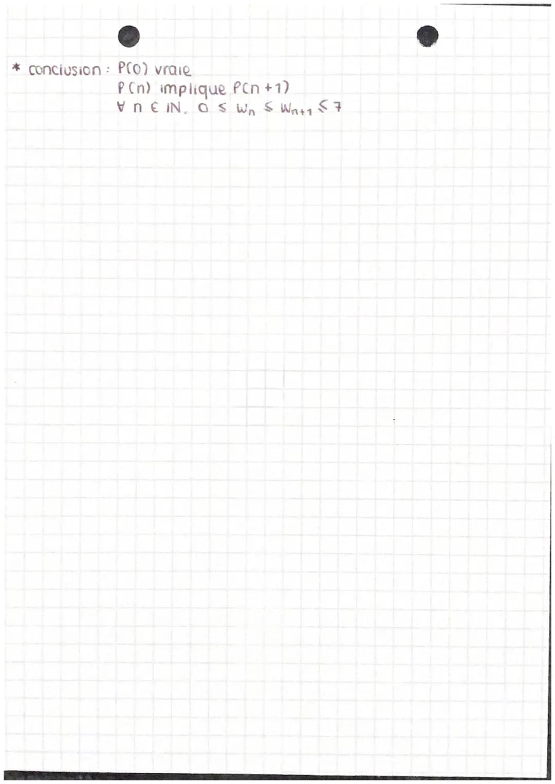P(n) ne N₁ V₁ = n² + n-1
* Anitialisation au rang 0:
n² +n-1=0² +0 -1 = -1 = Vo
* on suppose P(n) vraie pour un enter naturel n fixe :
montr