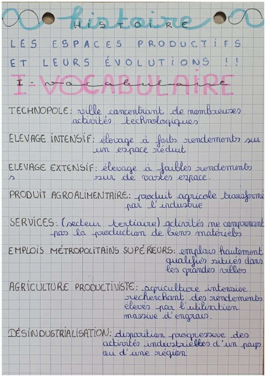 000
LES
ET
I- vocabulaire
• histoire
ESPACES
LEURS
A
PRODUCTIFS
ÉVOLUTIONS
TECHNOPOLE: ville concentrant de nombreuses
activités technologiq
