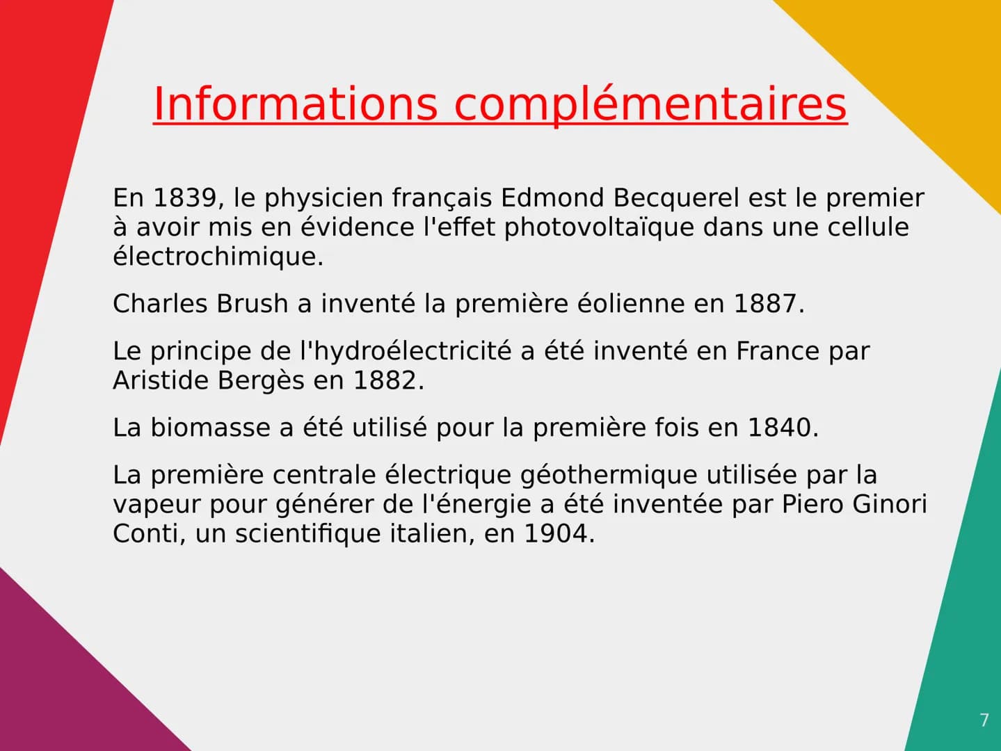 Énergie renouvelables, énergie
fossiles
Qu'est-ce qu'une énergie renouvelable ?
Le terme d'énergie renouvelable désigne des
énergies qui, à 