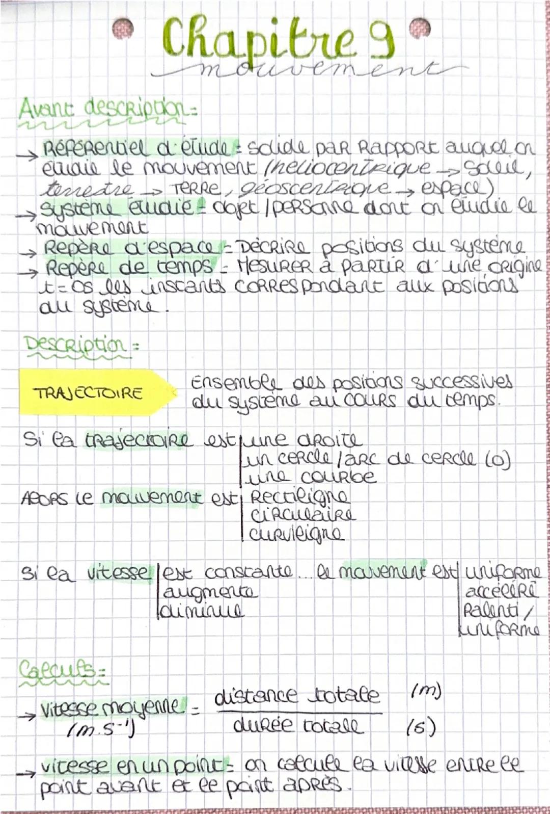 Chapitre 9: les mouvements 