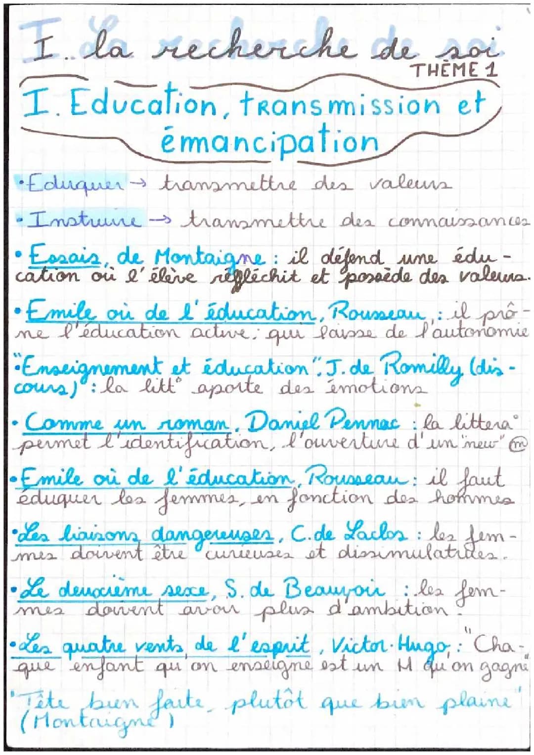 Les expressions de la sensibilité Philo - Fiche PDF HLP et Citations