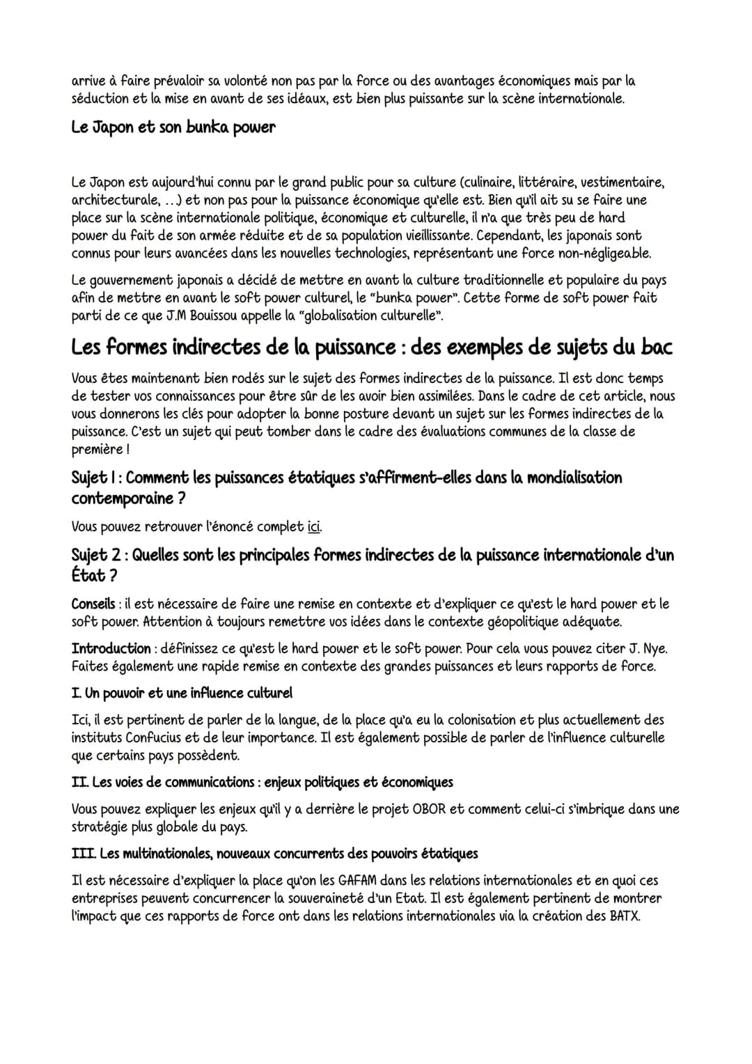 La puissance est la capacité d'un État ou d'une entité à imposer sa volonté. Jusqu'aux années 1990, elle
dépend principalement des facteurs 