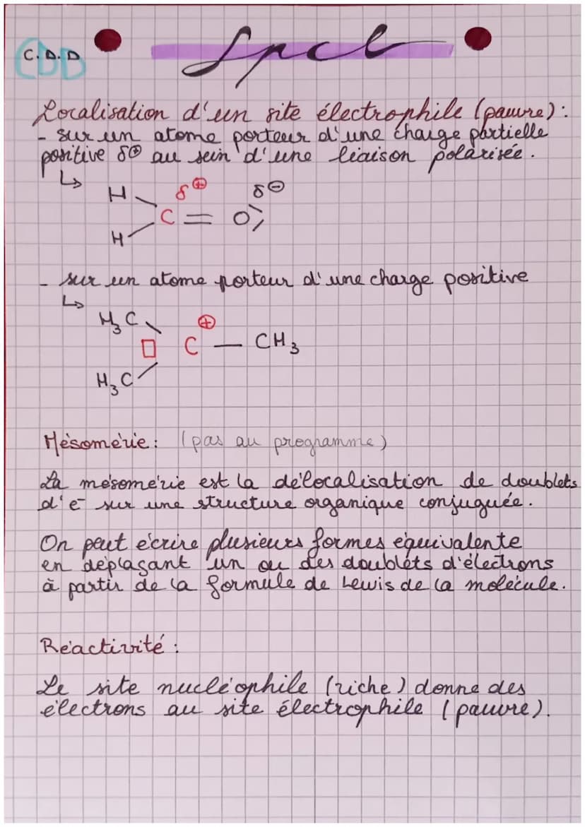 spel
Nucleophilie: capacité a donner des électrons
Electrophilie: capacité a accepter des électrons
Les principales catégories de reactions 