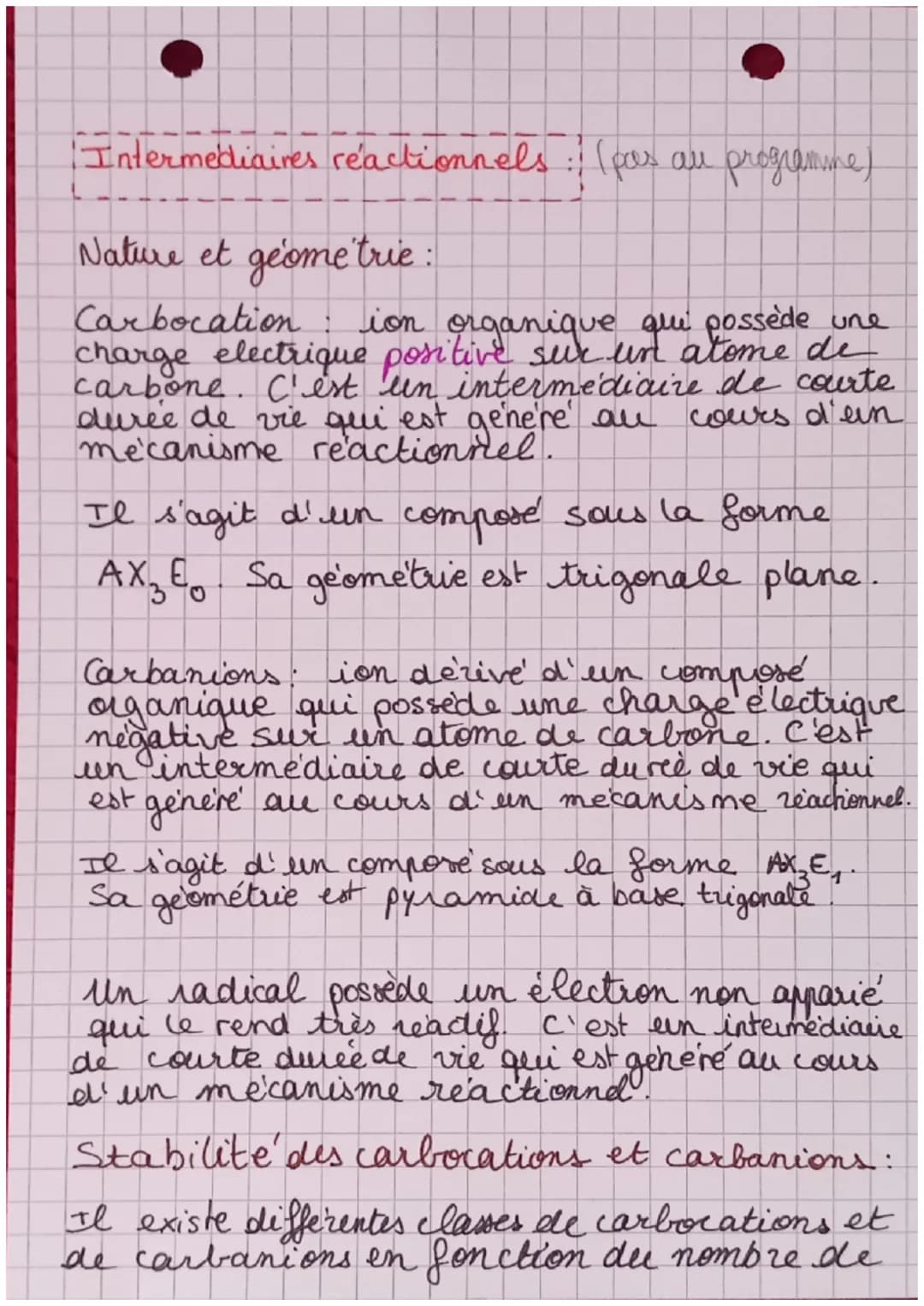 spel
Nucleophilie: capacité a donner des électrons
Electrophilie: capacité a accepter des électrons
Les principales catégories de reactions 
