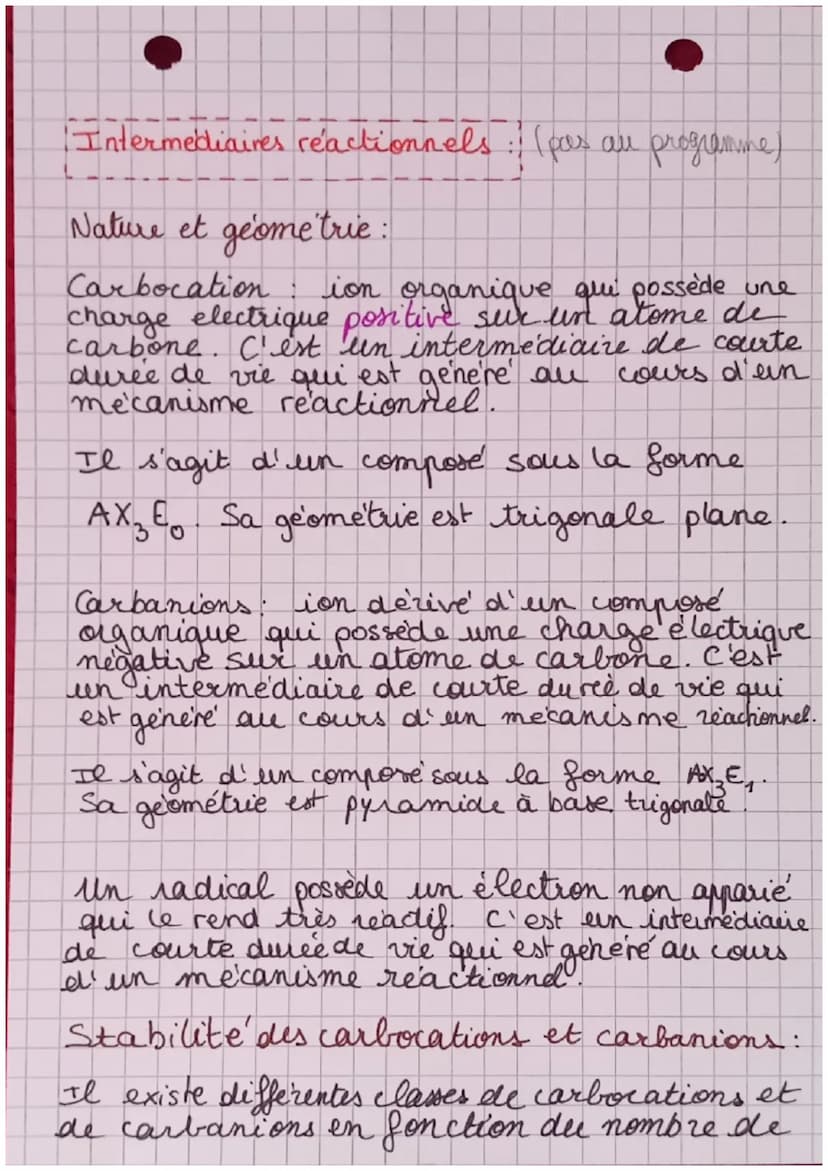 spel
Nucleophilie: capacité a donner des électrons
Electrophilie: capacité a accepter des électrons
Les principales catégories de reactions 