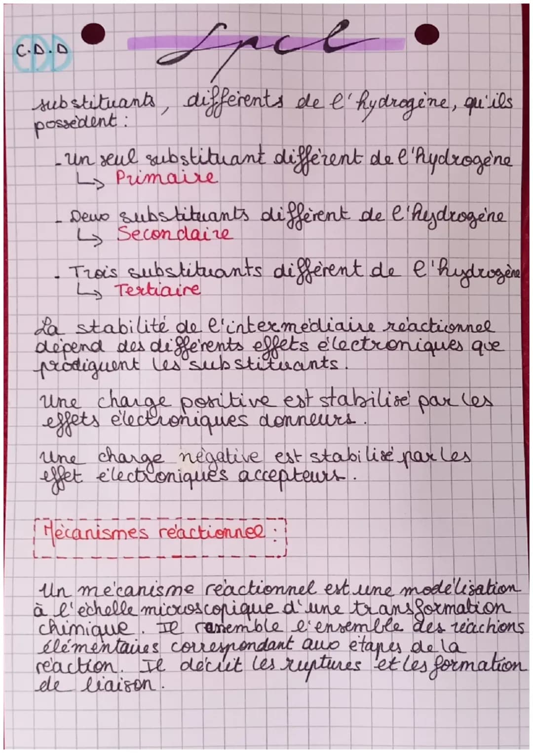 spel
Nucleophilie: capacité a donner des électrons
Electrophilie: capacité a accepter des électrons
Les principales catégories de reactions 