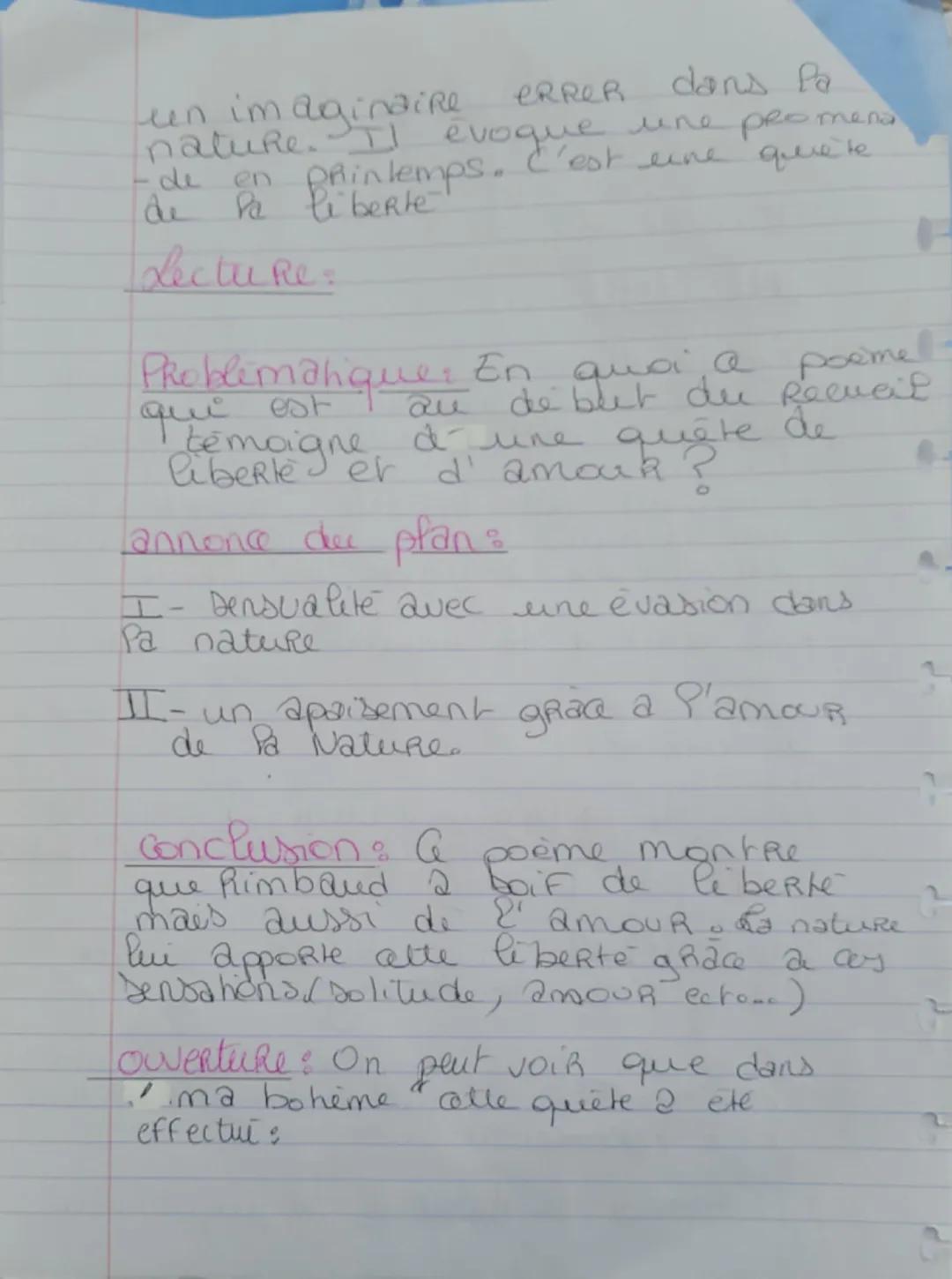 --- OCR Start ---
Analyse linéaire
Sensation:
Intro:
auteur:
Rimbaud est née 1854 → Charleville
Second Empire sous Napoléon III
meurt → 1891