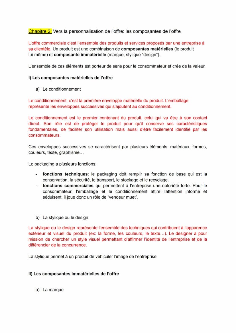 Mercatique (marketing)
Thème 1: La définition de l'offre
Chapitre 1: Vers la personnalisation de l'offre: La segmentation, le ciblage, le
po