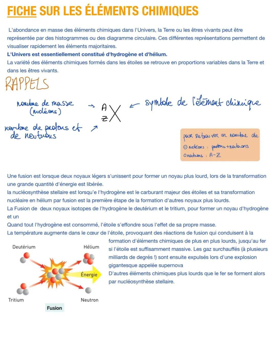 Enseignement Scientifique (1er) : les éléments chimiques