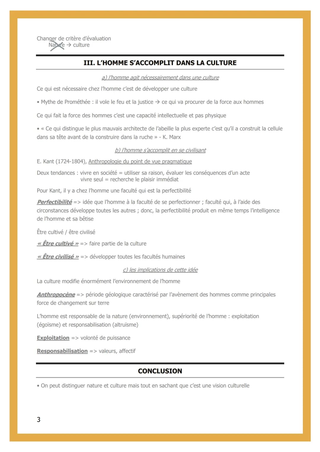 1 - LA NATURE
Nature Culture → confus
INTRODUCTION
Nature => ce qui se développe spontanément + Culture => ce que l'homme a transformé
L'Hom