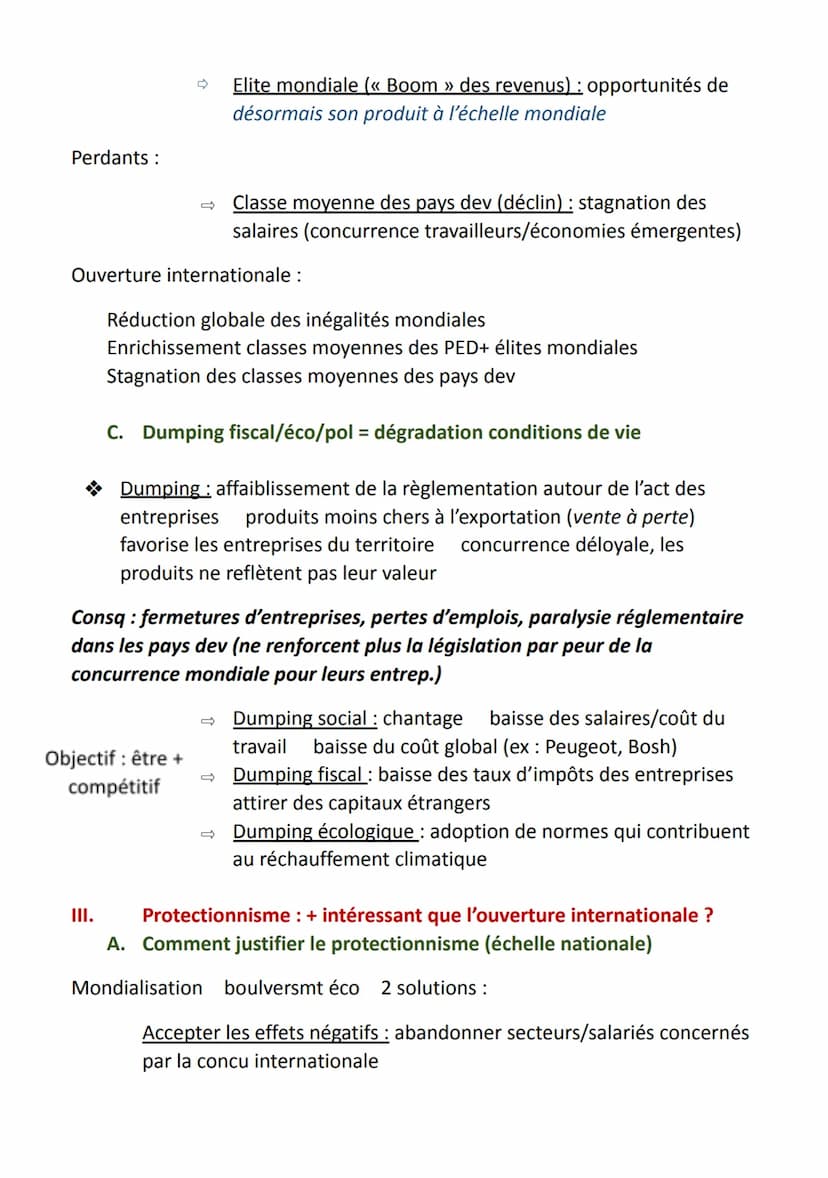 SES CHAPITRE 3: Quels-sont les fondements du commerce international et
de l'internationalisation de la production ?
Plusieurs dimensions de 