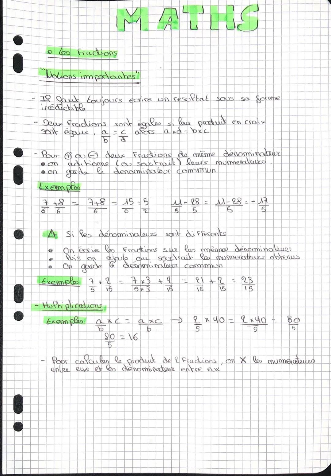 les fractions