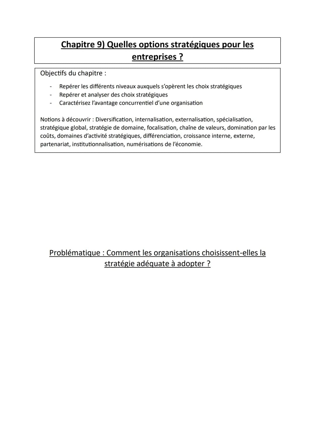 Quelles options stratégiques pour les entreprises 