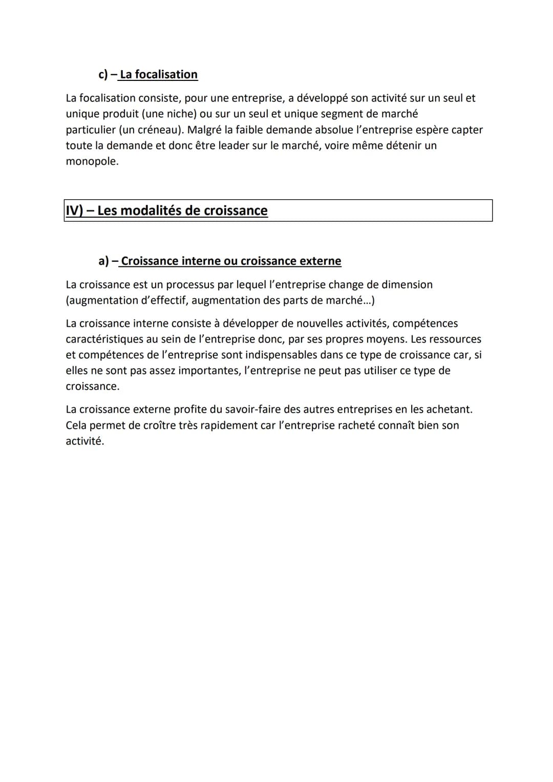 Chapitre 9) Quelles options stratégiques pour les
entreprises ?
Objectifs du chapitre :
Repérer les différents niveaux auxquels s'opèrent le