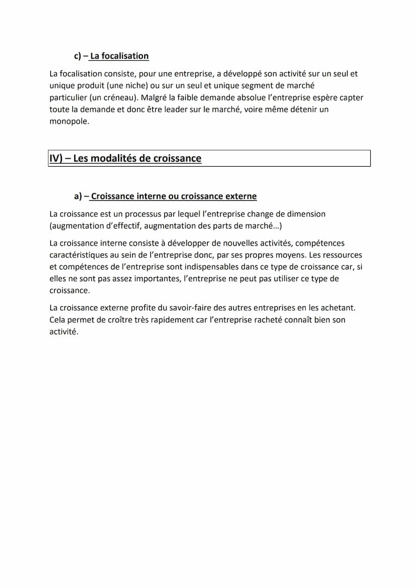 Chapitre 9) Quelles options stratégiques pour les
entreprises ?
Objectifs du chapitre :
Repérer les différents niveaux auxquels s'opèrent le