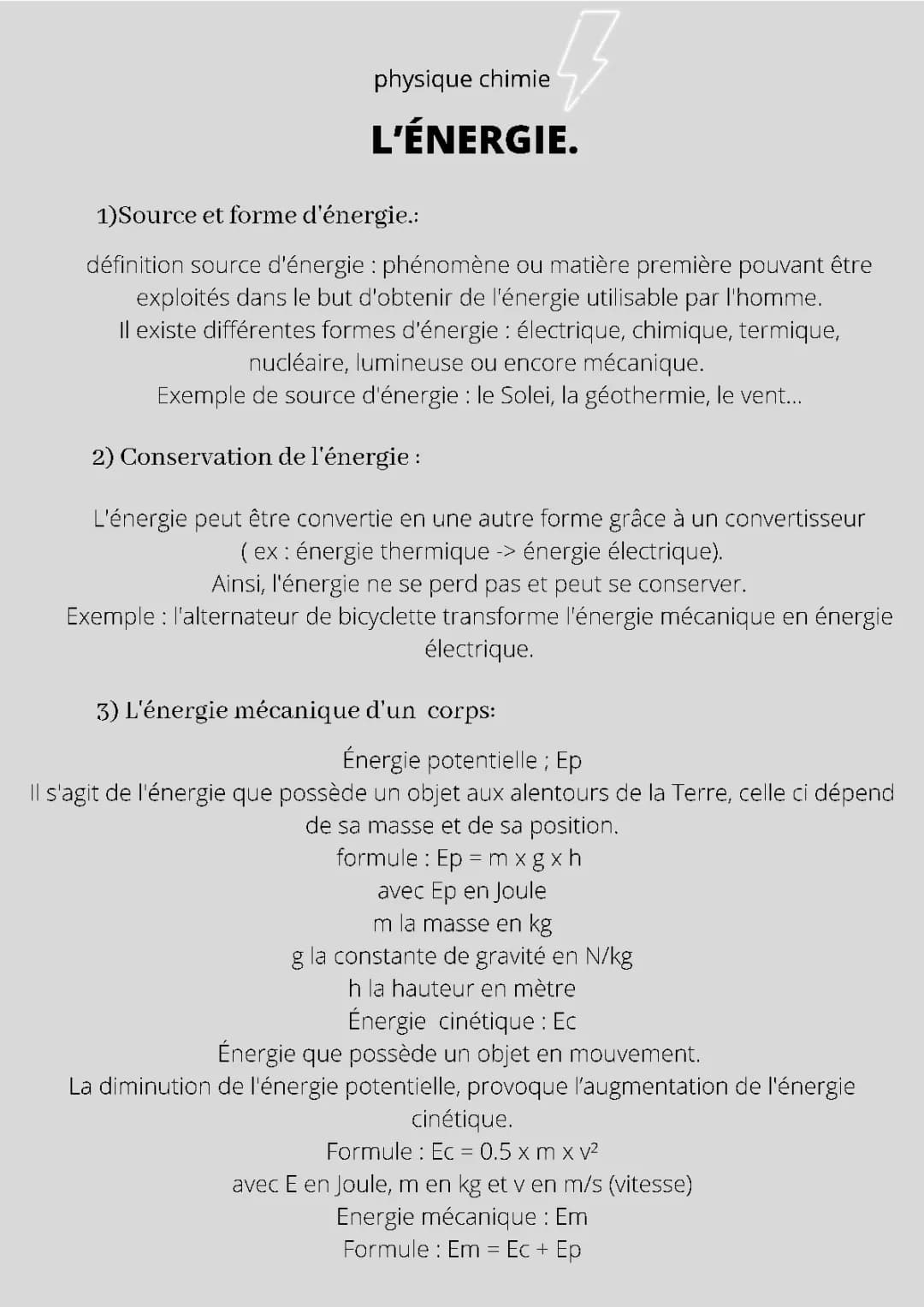L'energie