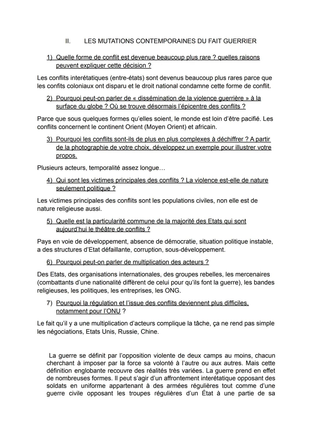 THEME 3: FAIRE LA GUERRE, FAIRE LA PAIX
INTRODUCTION :
La paix, dans les relations internationales, désigne l'absence de l'usage d'une force