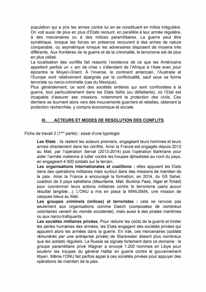 THEME 3: FAIRE LA GUERRE, FAIRE LA PAIX
INTRODUCTION :
La paix, dans les relations internationales, désigne l'absence de l'usage d'une force