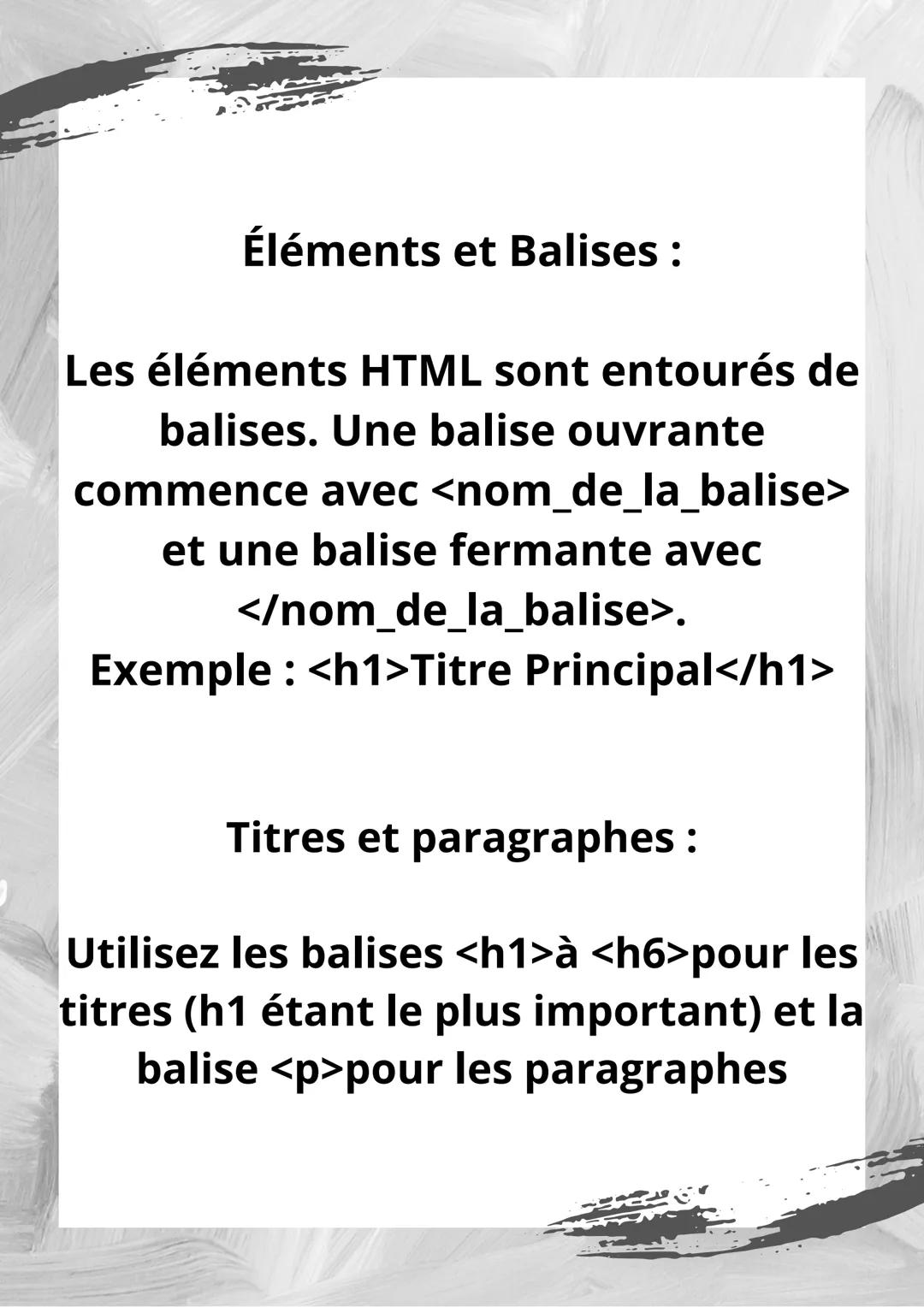 # Introduction au

# HTML pour

# débutants : La

# base HTML (HyperText
Markup Language) est le
langage de balisage
utilisé pour créer des
