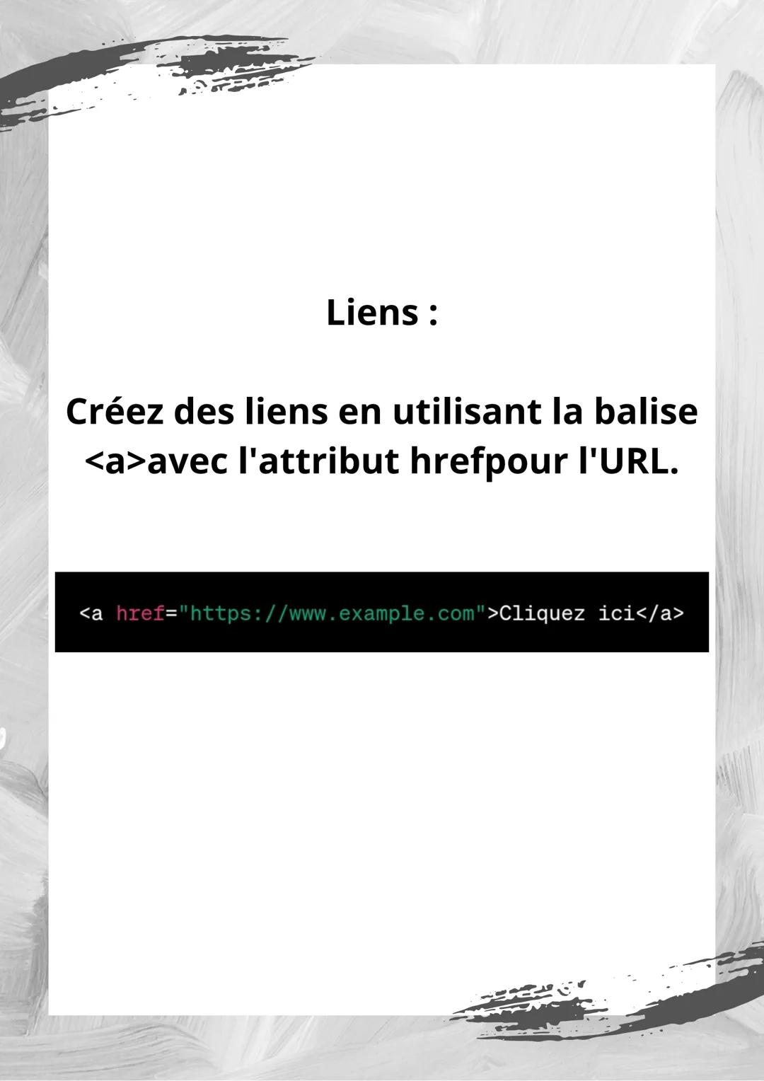 # Introduction au

# HTML pour

# débutants : La

# base HTML (HyperText
Markup Language) est le
langage de balisage
utilisé pour créer des
