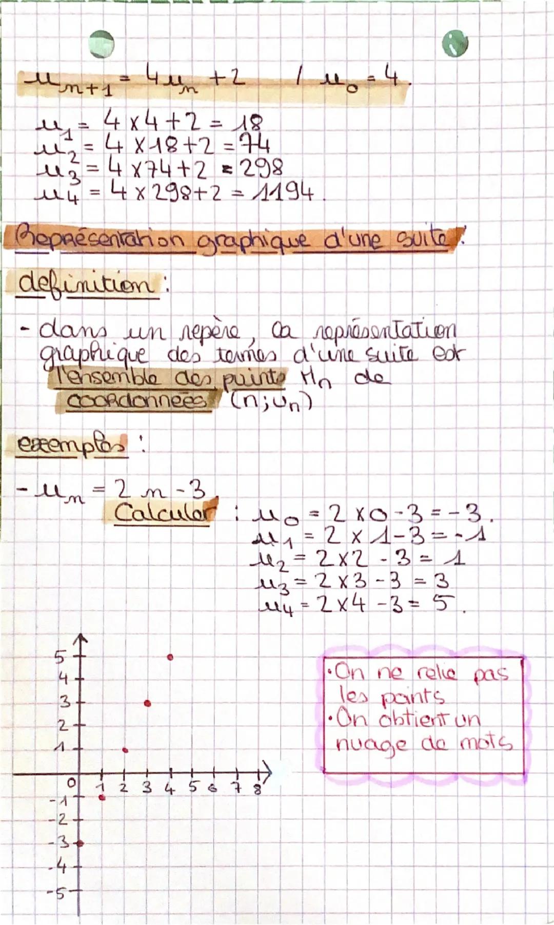 1
● Fiche de Révision
definition d'une suite.
Hathematiques
-Une suite est une fonction notée u de
IN dans R qui à tout ention on bui
associ