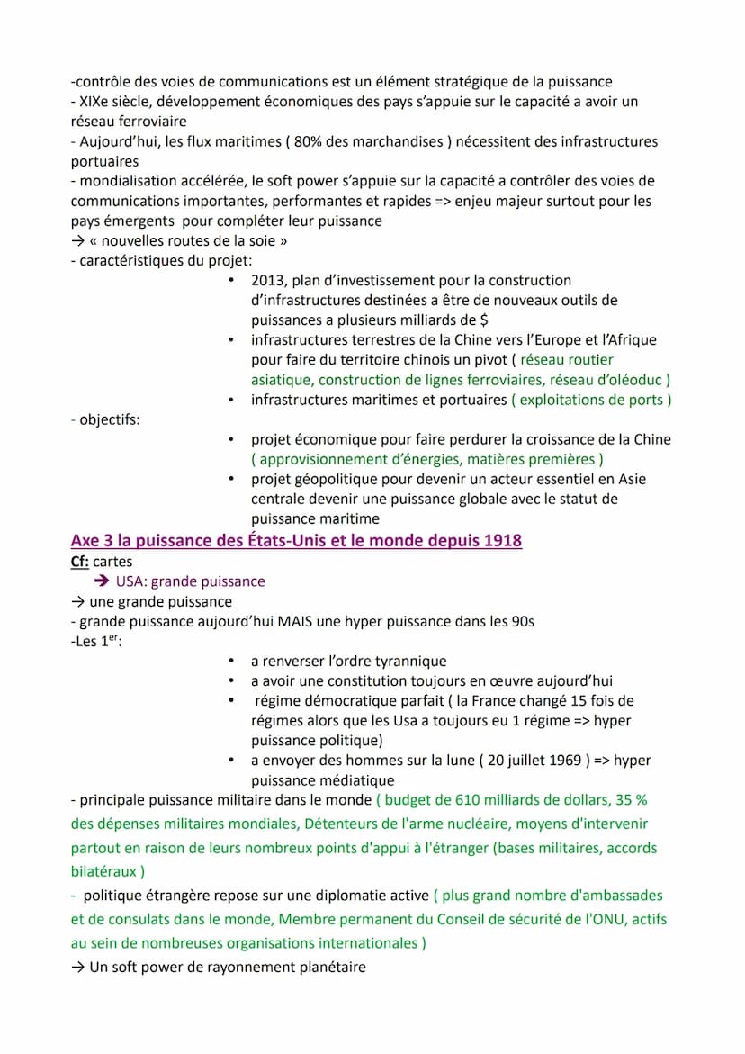 ANALYSER LES DYNAMIQUES DES PUISSANCES
INTERNATIONALES
Puissance: capacité qu'a un État à peser dans un rapport de forces donné et de rempor