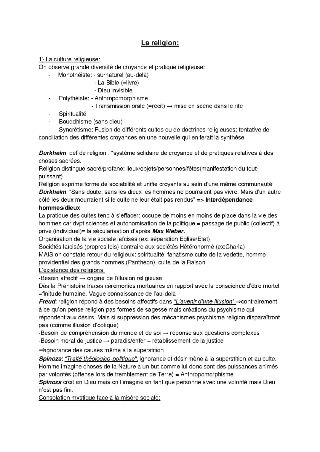 La Religion en Philosophie Terminale PDF - Croyance, Sécularisation et Dissertation