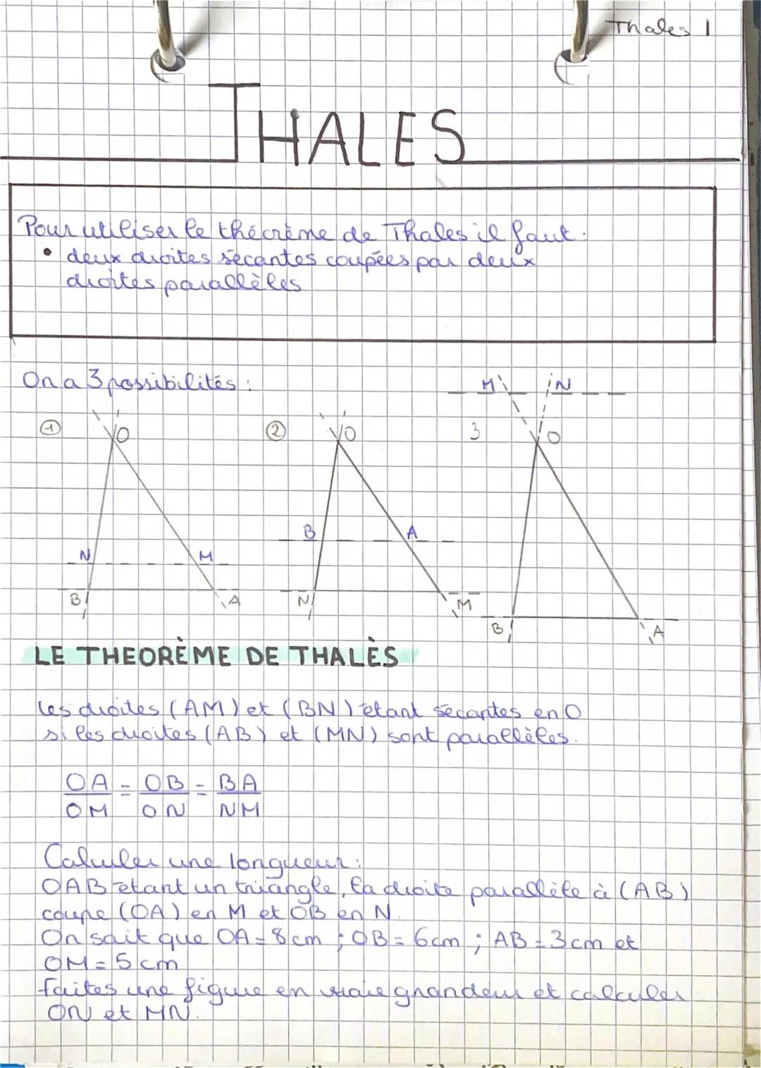 Apprends le Théorème de Thalès et sa Réciproque : Formules et Exercices